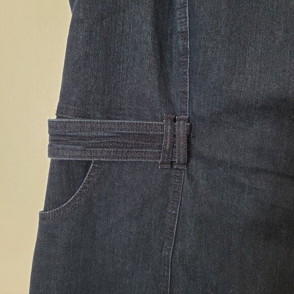 Jessica Simpson Denim Overall Dress 3X Plus Size With Pockets & Smocked Back - Picture 5 of 8